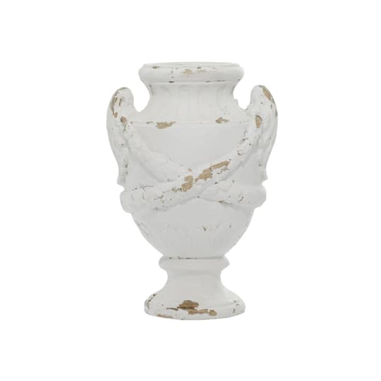 White Fiberglass Farmhouse Vase, 18" x 11" x 11"